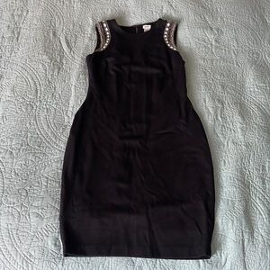 EUC CACHE DRESS BLACK BEADED SLEEVELESS SIZE 4 PERFECT FOR FALL 🍁